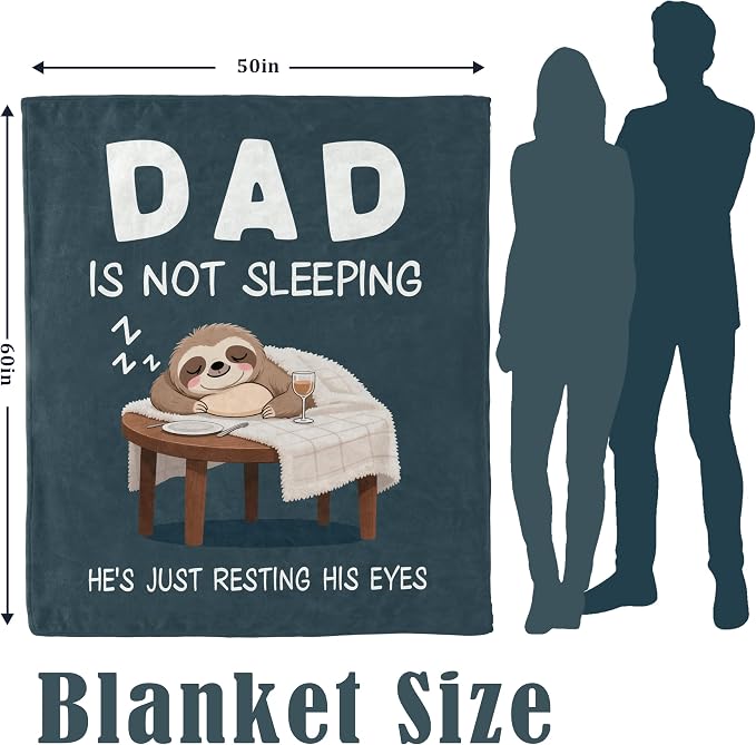 Funny Birthday Gift for Dad, Gifts for Dads from Daughter Son, Dads Gifts for Christmas Father‘s Day, Dad is Not Sleeping Blanket, Throw Blanket 50" X60"