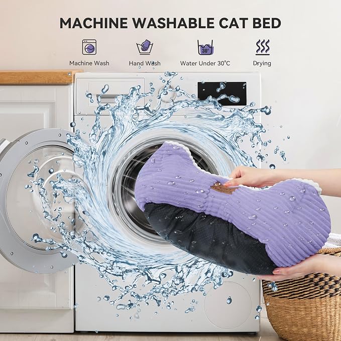 Zerbuger 20in Violet Rectangle Cat Dog Bed Machine Washable Sleeping Sofa | for Large Medium Small Pets Indoor Outdoor, Non-Slip Bottom Soft Puppy Bed Durable Orthopedic Calming Pet Cuddler