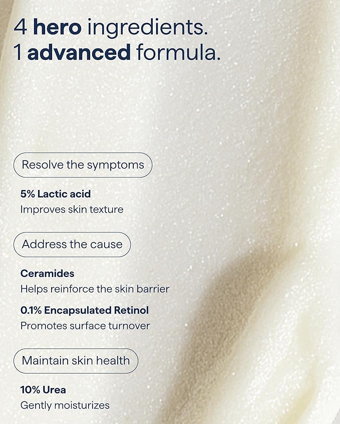 Remedy for Body Bumps | KP Exfoliating Body Moisturizer | Keratosis Pilaris (KP) Treatment For Textured, Crepey Skin with Urea, Lactic Acid, Retinol | Smoothing Body Lotion | By Dermatologist Dr. Shah