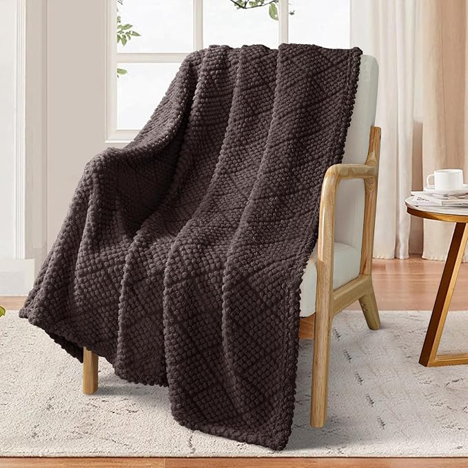 Whale Flotilla Soft Fleece Throw Blanket for Couch, Coffee | Jacquard Waffle Blankets for Home Decor, Lightweight and Cozy, All Season Suitable, 50x60 Inch