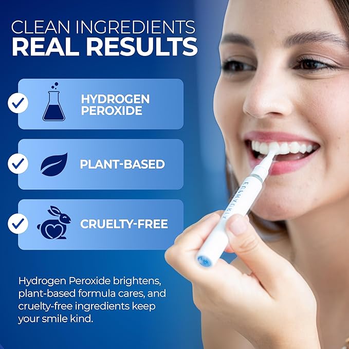 Euphauria Premium Teeth Whitening Pen with Pro Whitening Gel 4ML (0.14fl oz) Professional Pen Solution with Hydrogen Peroxide Gel Refill for Teeth, Convenient & Travel-Friendly Stick Design for Adults