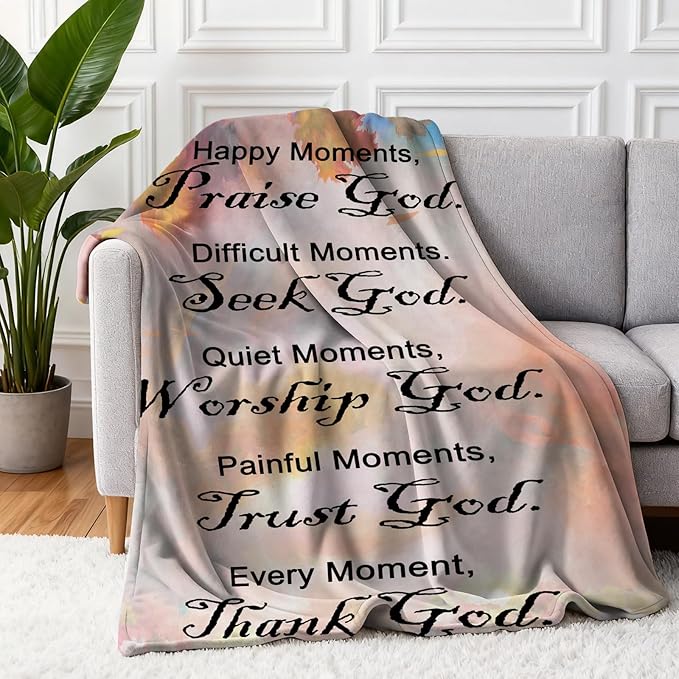Christian Faith Inspirational Soft Throw Blanket - Religious and Spiritual Gift for Women/Men, Adults/Kids - Personalized 40"x60"