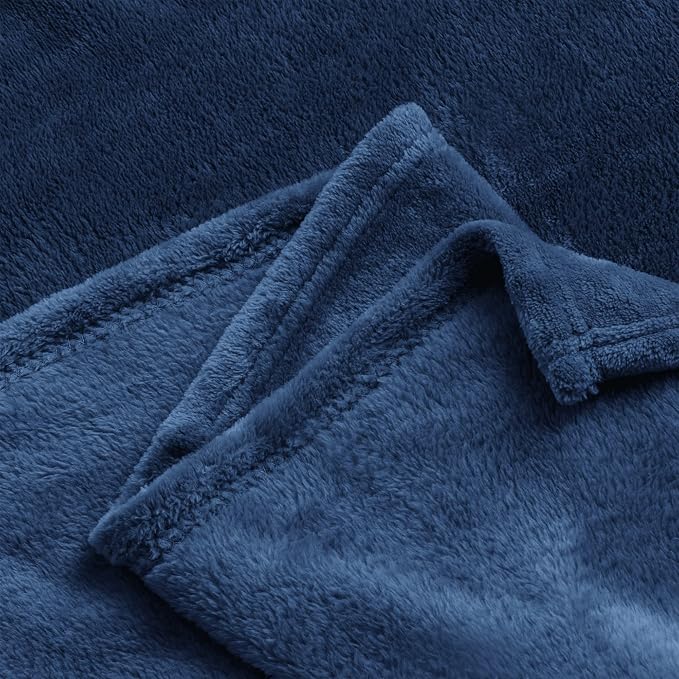 BEDELITE Fleece Blanket Soft Plush Queen Size Bed Blanket Navy 90"x90" | Ultra Soft Fleece, Plush Microfiber, Lightweight Warmth, All Season Comfort, Fade Resistant, Machine Washable,Perfect for Bed