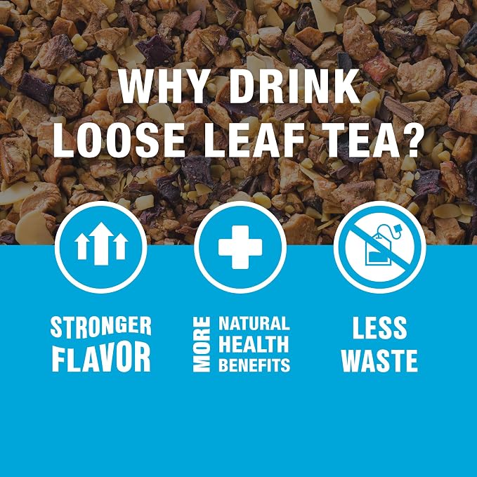 Tiesta Tea - Nutty Almond Cream, Loose Leaf, Cinnamon Almond Herbal Tea, Premium Non-Caffeinated Blend, Make Hot or Iced & Brews Up to 25 Cups, 12.6oz Resealable Pouch, Pack of 6