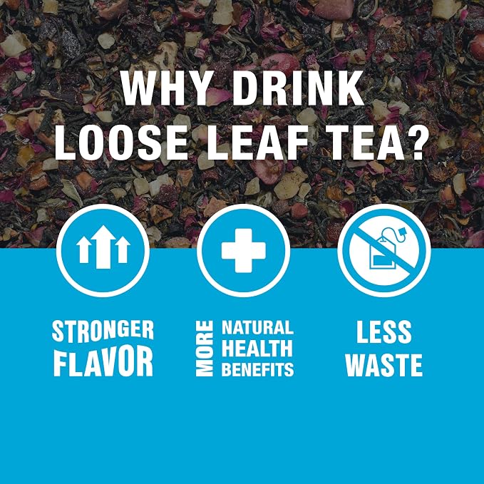 Tiesta Tea - Forever Berry Tea, Loose Leaf, Tropical Açaí White Tea, Premium Low Caffeine Tea Blend, Make Hot or Iced & Up to 200 Cups, 16 oz Resealable Bulk Pouch