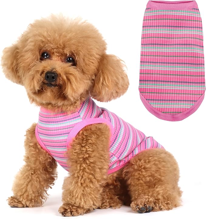 Elevate Your Pet's Comfort and Fashion: Premium 100% Cotton Rib Dog Shirt Vest for Small Breeds Like Chihuahuas, Yorkies, and Puppies .Year-Round Style with Tank-Style Puppy Attire Purple Small