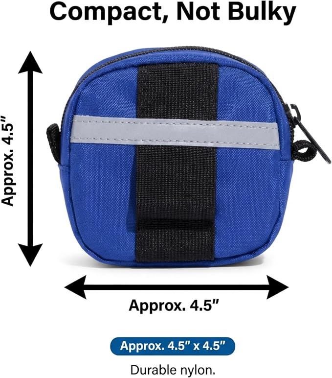 Gracie To The Rescue Leash Bag, Compatible with flexi retractable leash, treat and poop Bag Holder for leash, Waste Bag Holder (Blue)