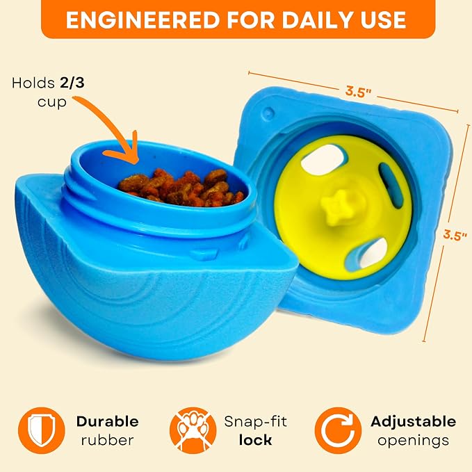 Adjustable Indoor Cat Slow Feeder Toy & Interactive Cat Treat Dispenser Toy