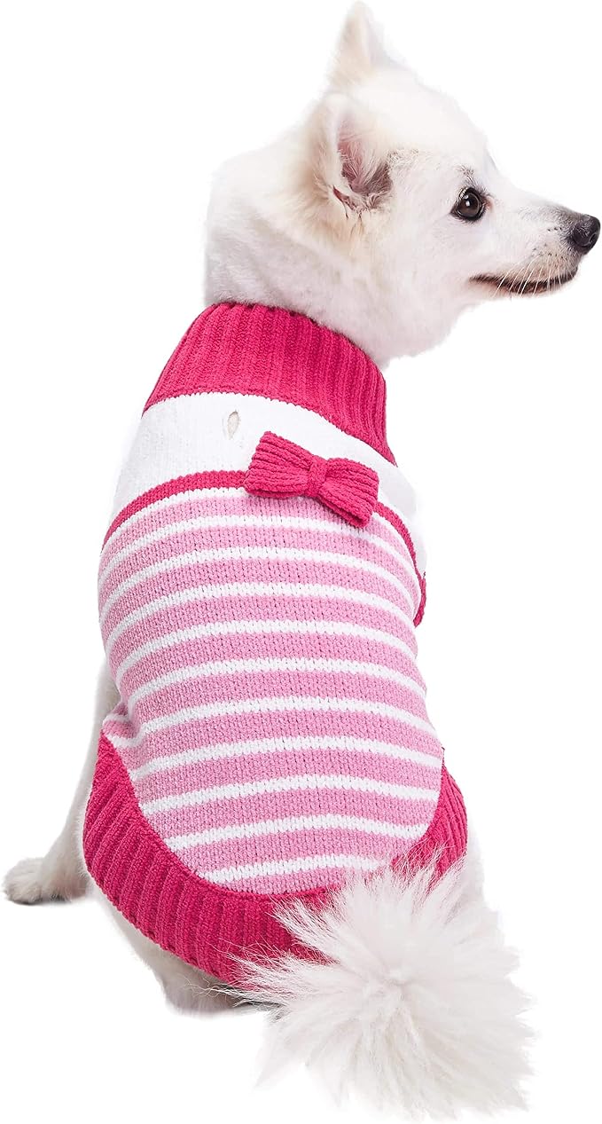 Blueberry Pet Pinky Princess Designer Chenille Dog Sweater in Pinky Princess, Back Length 20", Pack of 1 Clothes for Dogs