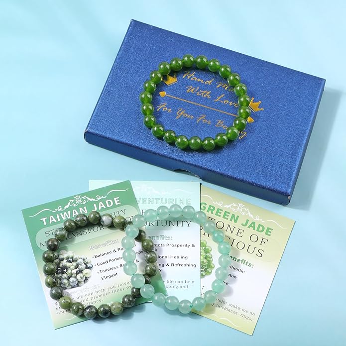 NCB 2.3-Piece 4mm Natural Crystal Gemstone Stretch Bracelets – Handmade Reiki Energy Healing Jewelry for Meditation,Yoga, Unisex