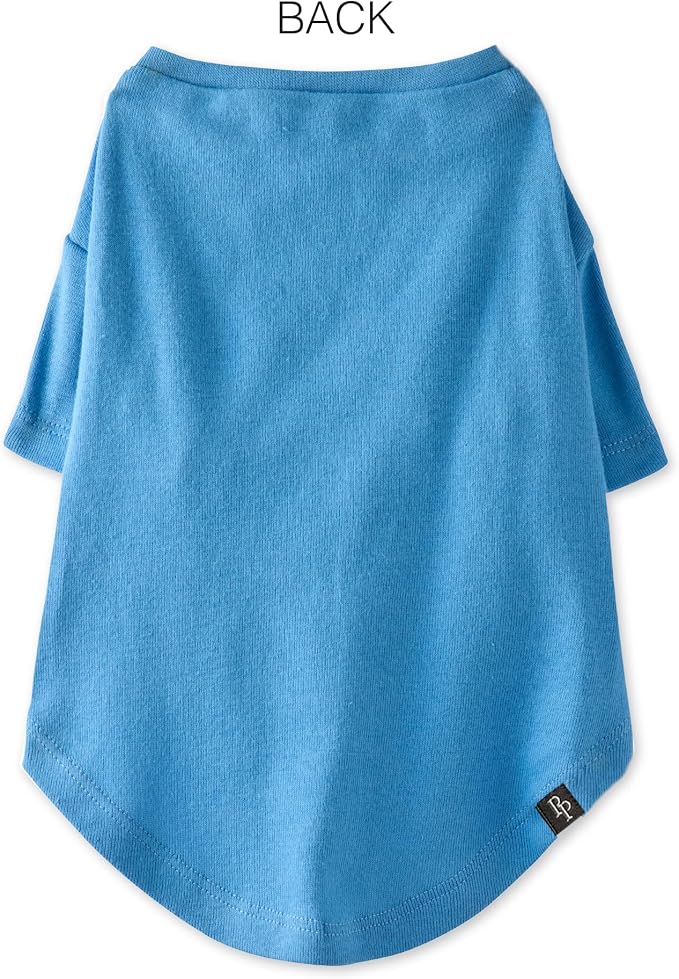 Pet Passion Toby II - The Perfect Tee, 8 Pack Short Sleeve Pet T-Shirt 100% Organic Cotton Tees Clothes for Small, Medium, Large Dogs, Rainbow Blue, XX-Small