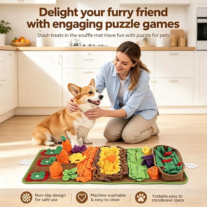 Snuffle Mat for Dogs, Interactive Dog Puzzle Toy & Slow Feeder