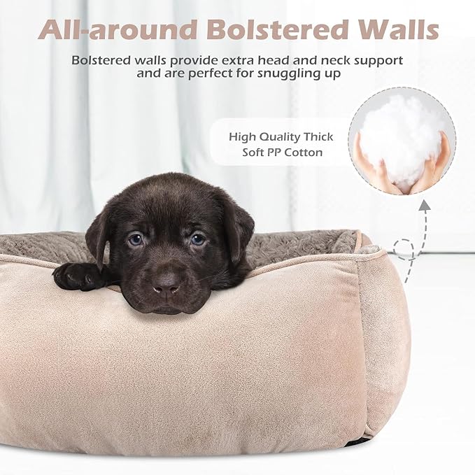 XX-Large Dog Bed for Large, Medium, Small Dogs - Rectangle, Washable, Orthopedic, Soft, Calming, Durable Pet Cuddler with Anti-Slip Bottom - XXL (42"x30"x10")