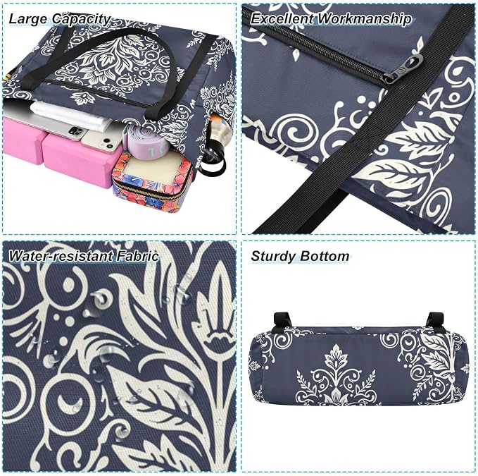 MCHIVER Yoga Bag for Women Men Large Yoga Mat Bag with Adjustable Strap Workout Bags Totes for Pilates Yoga Travel