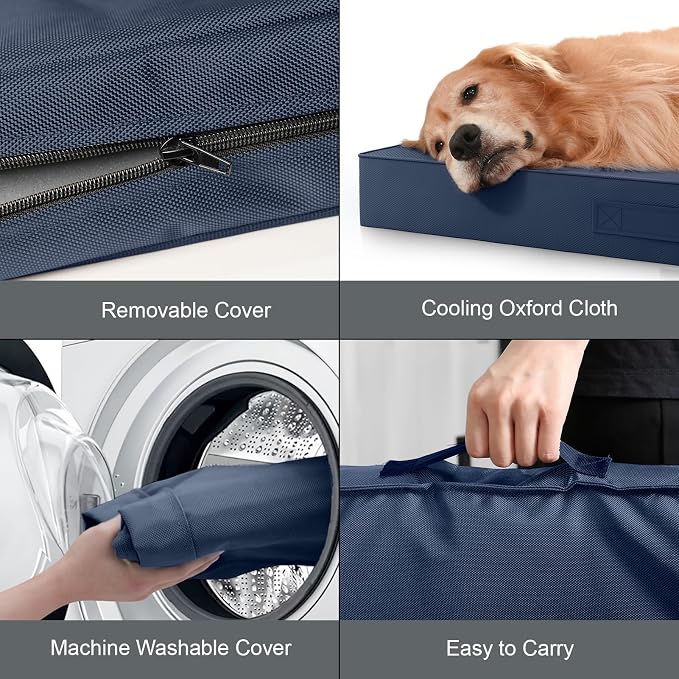 Orthopedic Waterproof Dog Bed for Small Dogs and Cats | Egg Crate Foam for Joint Support, Fits 30x19 Crates, TPU Waterproof Layer, Machine Washable 1680D Oxford Cover, Up to 30 lbs