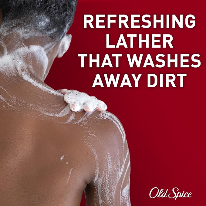 Old Spice Refreshing Body Wash for Men, 3X Defense, 24/7 Shower Fresh with Long Lasting Scent, Red Collection, Captain with Bergamot Scent, 33.4 oz