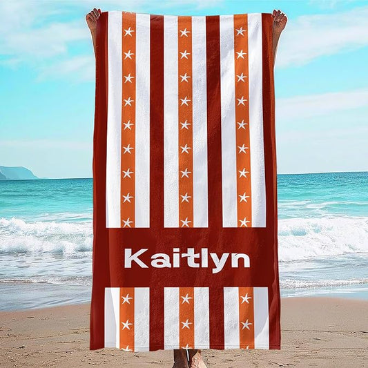 JML Custom Beach Towel with Name, Personalized Microfiber Beach Towel with Name, Large, Soft, Quick Dry & Absorbent for Swim, Pool,Adult,Summer Holiday,Vacation,Travel,Gift for Anniversary, Birthday
