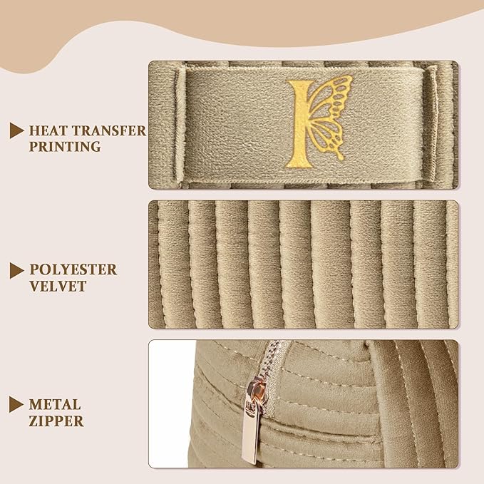 COSHAYSOO Sister Birthday Gifts for Women Best Friend Bestie Friendship Fashion Makeup Bag Make Up Cosmetic Pouch Travel Size Toiletries Skin Care Essentials Organizer Velvet Initial Letter I