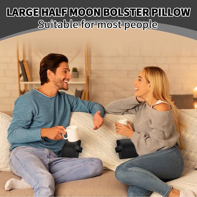 Ripeng Half Round Massage Table Bolster Pillow Pad with Strap Handle, Semi-Round Bolster Pillow, 6"W x 3"H x 21"L Bolsters Support Pad for Massage Yoga Spa Neck Under Knee Ankles Pain Relief(4 Pcs)