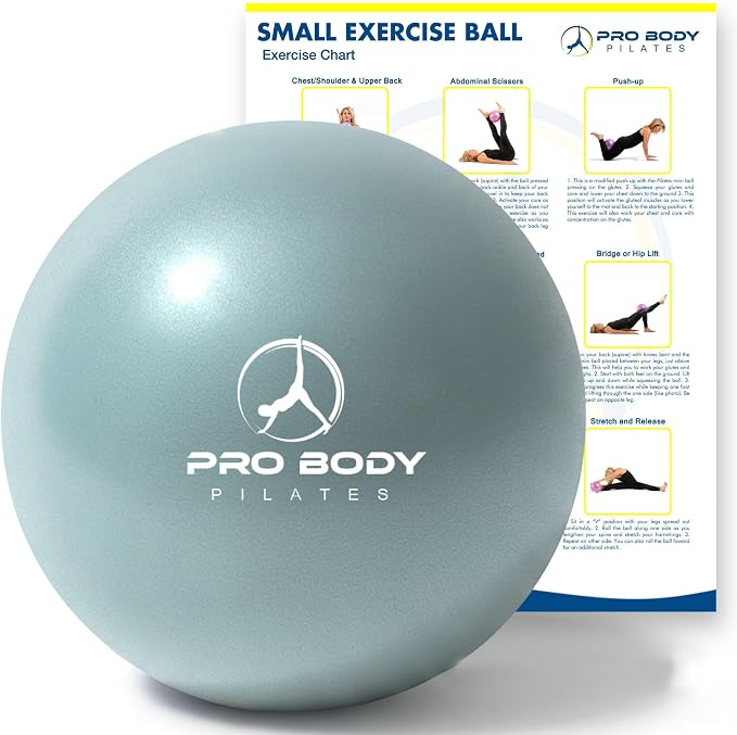 ProBody Pilates Ball 9 Inch - Small Exercise Ball for Stability, Barre, Core, Ab Workouts, Yoga, & Physical Therapy