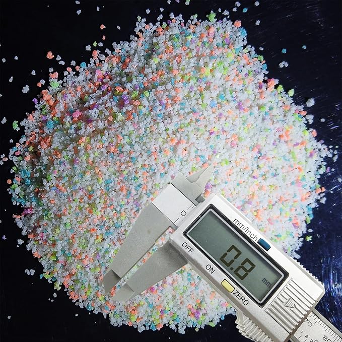TWINKLING Glow in The Dark Crushed Glass, Broken Glass Glitter, Glow in The Dark Stones Gems Chips for DIY Resin Art Epoxy Crafts, Nail Art, Jewelry Making, Geode Painting, 0.85mm(100g) (Mixed Color)