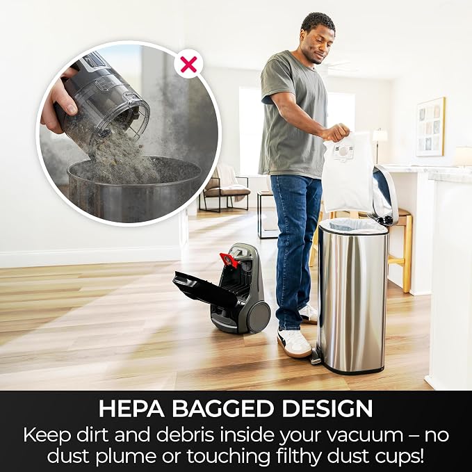 Kenmore 400 Series Bagged Canister Vacuum with Hair Eliminator Brushroll | Pet Friendly, Lightweight, 2-Motor Design, HEPA Filter, LED Headlight and Auto Cord Rewind - BC3006