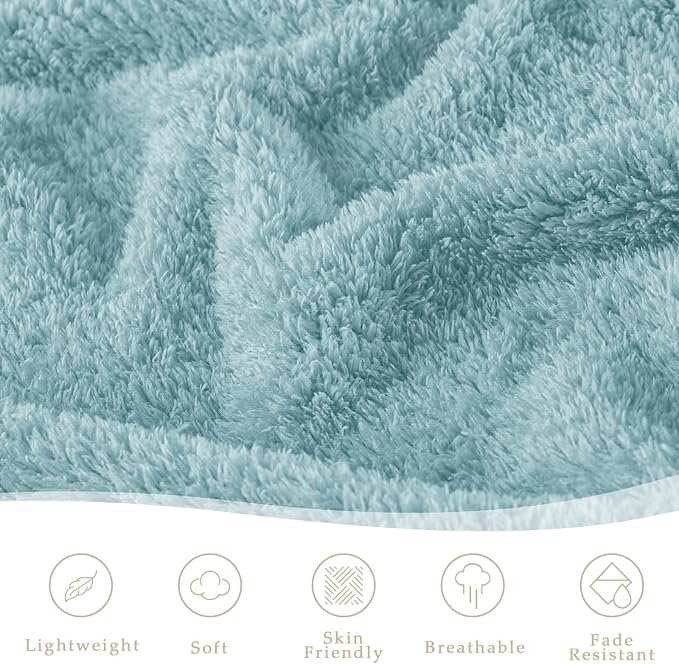 Exclusivo Mezcla Fleece Bed Blankets King Size for Bed, 90" x 104" | Super Soft and Cozy Fluffy Blanket for Women, Lightweight and Fuzzy Large Blanket for Bedroom , All Season, Slate Blue