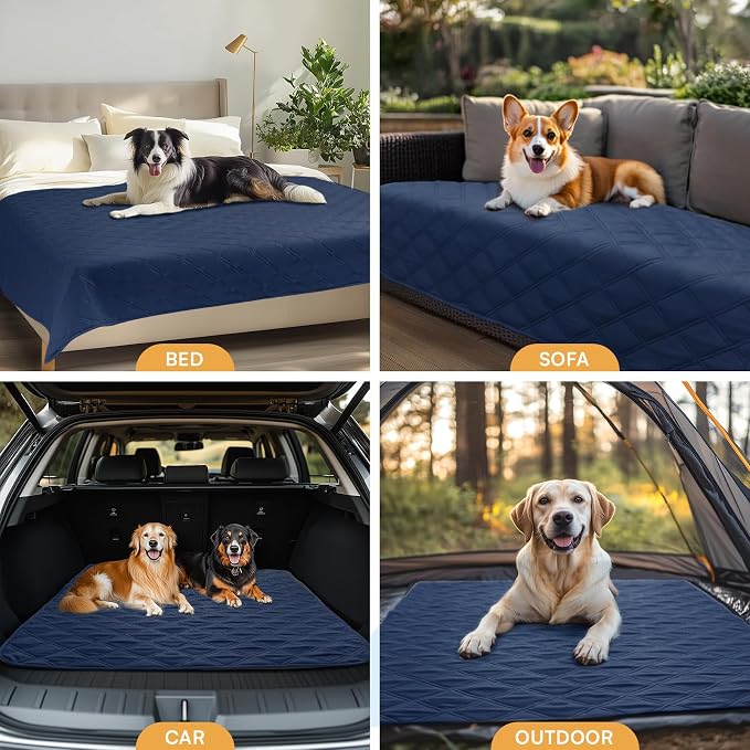 Luciphia Waterproof Couch Cover for Dogs, Non-Slip Pet Sofa Protector | Non-slip waterproof couch cover scratch-resistant machine washable protects sofa bed from spills fur, Navy Blue, 30" x 70"