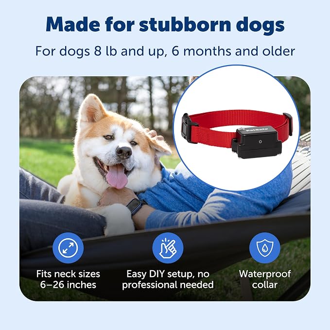 PetSafe Stubborn Dog In-Ground Fence with Extra 9V Battery, Up to 1/3 Acre | Includes 500 Ft Wire, Extra 9V Battery, Expandable to 25 Acres, Tone, Vibration, 4 Static Levels, Dogs 8 lb+, Neck 6-28 in