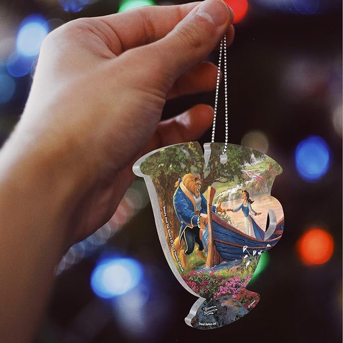 Disney - Beauty and The Beast II - Picnic - Thomas Kinkade - Chip Teacup Shaped Hanging Acrylic Print Accessory ACPTEACUP280