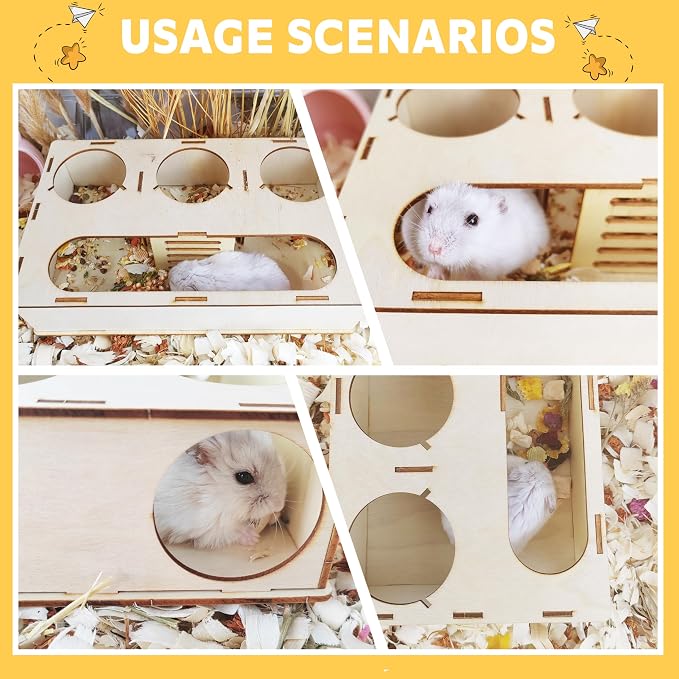 Big+Spring+Sales,Hamsters Foraging Toys, Small Animals Hide Treats Foraging Puzzle Toys,Wooden Foraging Game Interactive Enrichment Toy for Hamsters,Chinchillas,Rats and Gerbils