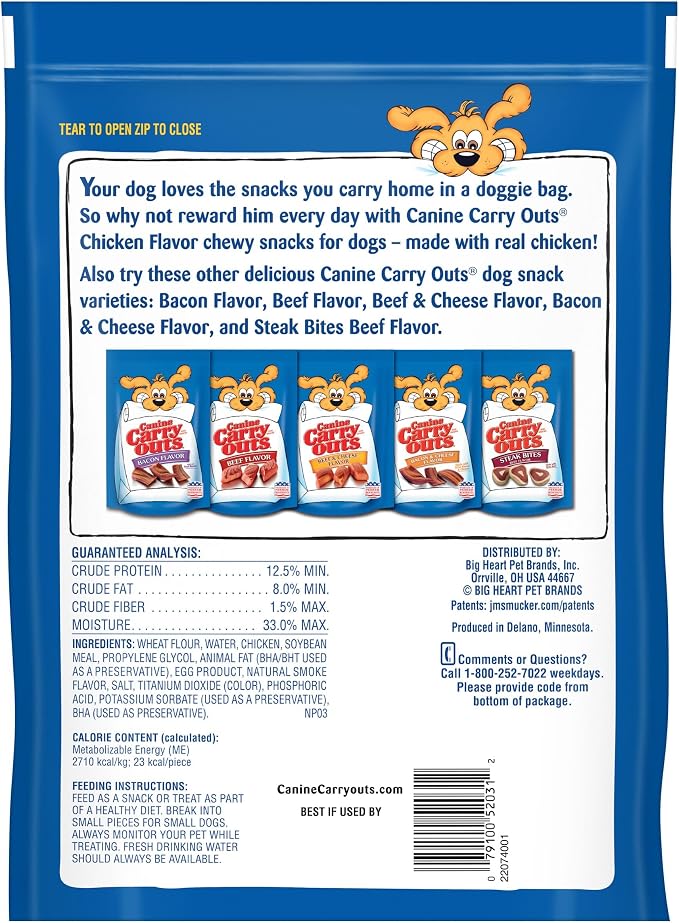 Canine Carry Outs Chicken Flavor Dog Treats, 22.5 Ounce Bag (Pack of 4)