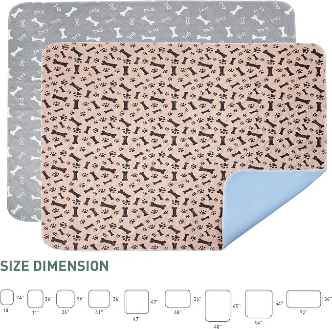 Eterish Reusable Washable Pee Pads for Dogs Large/Extra Large 31'' x 36'' 4 Pack, Absorbent Pet Puppy Dog Training Pads Non-Slip, Waterproof Whelping Potty Pads for Dogs Leak-Proof