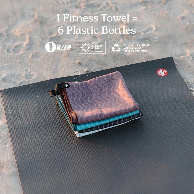 Nomadix Fitness Towel- Microterry Quick-Dry Gym & Yoga Sweat Towel, Odor-Resistant, Ultra Absorbent, Sand & Pet Hair-Resistant, Recycled Material, 30″×16″- Regenerative Black- Regenerative Burgundy