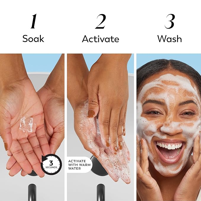 Olay Face Wash, Gentle Cleansing Melts, Fragrance-Free, Daily Use Cleanser, For All Skin Types, Travel Size, Water-Activated to Clean, Tone, and Refresh, 64ct (2 Pack x 32ct)