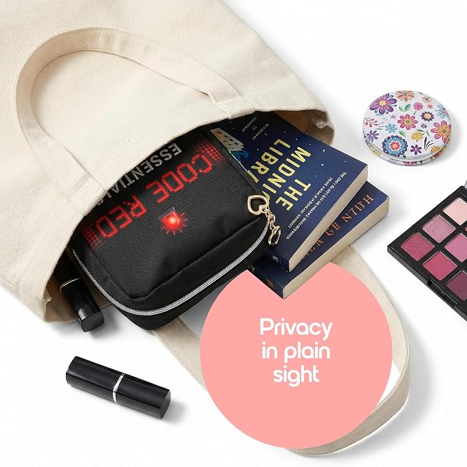 Period Bag – Compact Discreet Tampons & Pad Pouch with Waterproof Lining, Cute & Stylish Period Pouches