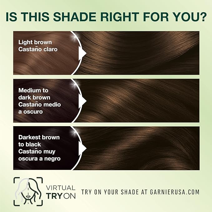 Garnier Hair Color Nutrisse Nourishing Creme, 33 Darkest Golden Brown (Caramel Fudge) Permanent Hair Dye, 1 Count (Packaging May Vary)