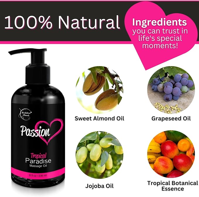 Date Night Sensual Indulgence Bundle: Passion Tropical & Desire Vanilla Massage Oils