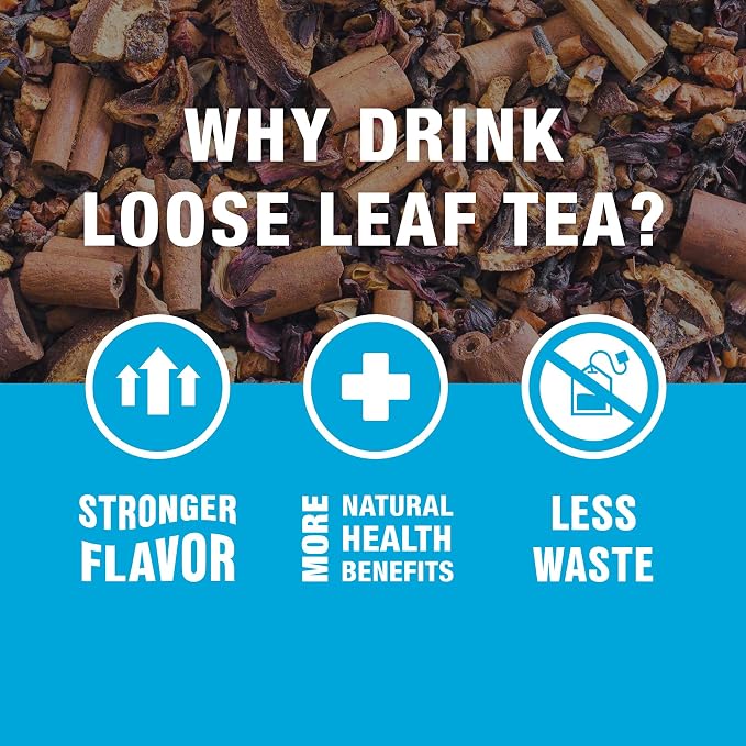 Tiesta Tea - Brewmaster and Cozy Fireside Tea Gift Set, Non-Caffeinated Loose Leaf Holiday Tea Blends with Infuser, Includes 16oz Tea Infuser & 2 Refillable Tins, Fireside Spice & Peppermint Cocoa