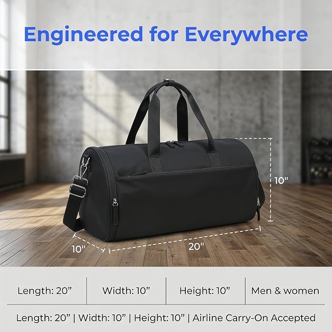BTOOP Duffle Bag for Gym Sports Women Girls Workout Travel Bag Weekender with Shoe Compartment and Wet Pocket