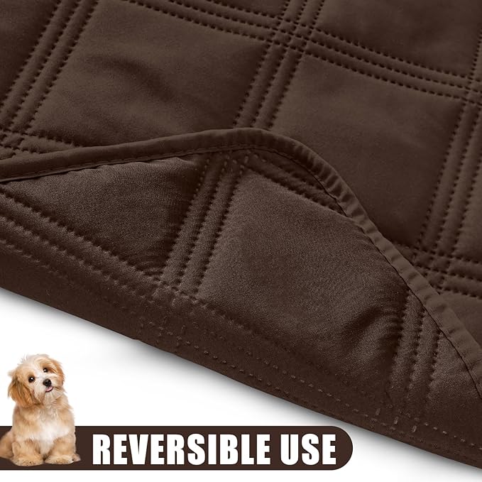 Smiry Waterproof Dog Bed Cover, Reversible Pet Blanket for Sofa Couch | Soft Washable Dog Blanket, Leakproof Couch Cover for Dogs Cats & Furniture Protection, 40x80, Chocolate/Chocolate