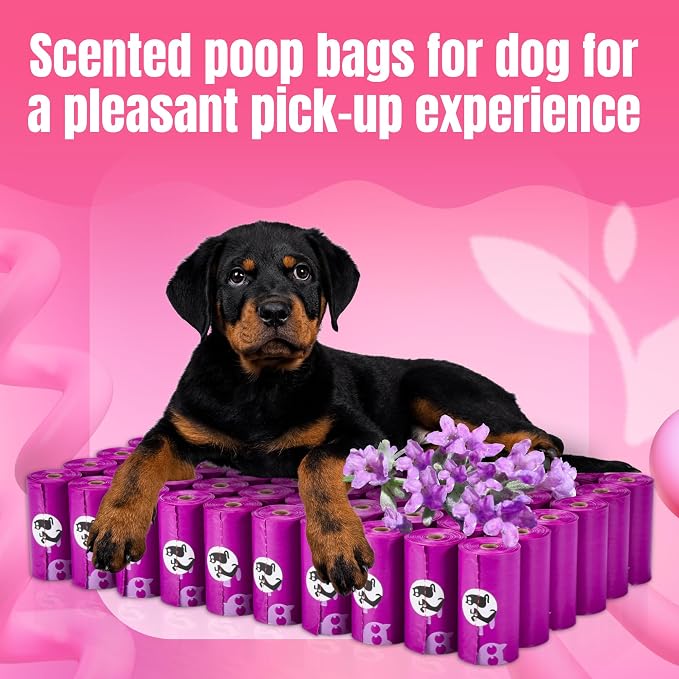 Pet N Pet Dog Poop Bags Rolls, 960 Count Dog Waste Bags, Lavender Scented