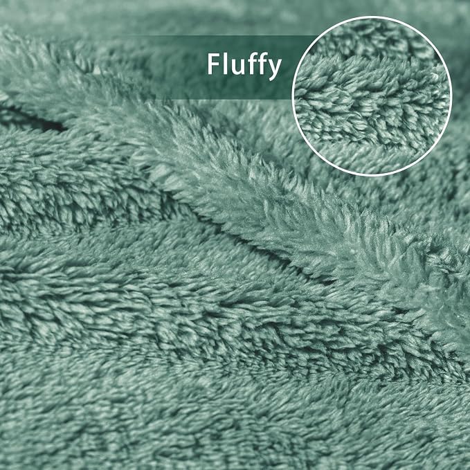 Exclusivo Mezcla Soft Plush Fleece Twin Size Blankets for Bed Living Room | Lightweight Fuzzy Fluffy Large Blanket for All Seasons, Cozy Velvet for Women Men, Machine Washable, 60"x80", Celadon