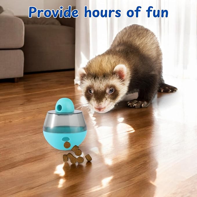 Ferret Treat Ball Interactive Toy Balls for Small Animal, Enrichment Toys Ferrets Dry Food Ball for Ferrets Guinea Pig Rat Chinchilla Hedgehog Bunny, Pet Ferret Accessories (XL, Wiggle)