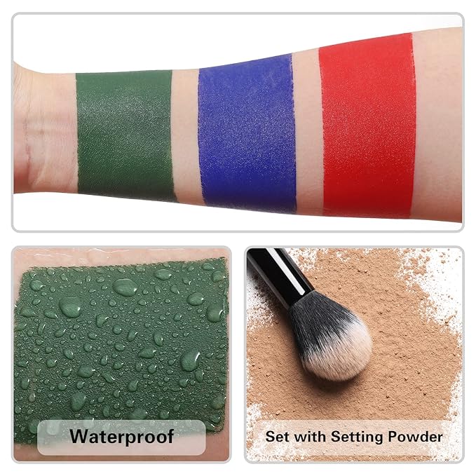 BOBISUKA Blue Face Body Paint Stick, Professional Dark Blue Eyeblack Sticks for Sports, Blendable Body Painting for Halloween Makeup Avatar Smurf Mystique Cosplay Special Effects Costume SFX Stage Kit