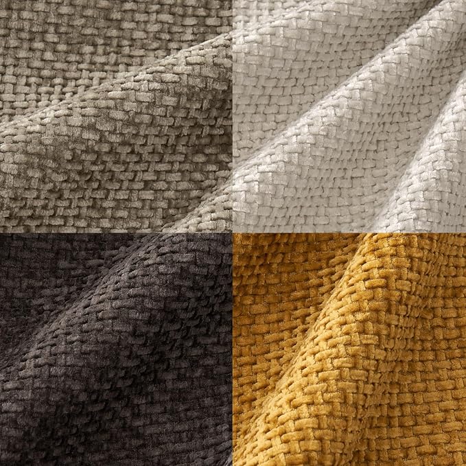 MIULEE Decorative Chenille Fall Pillow Covers Gold Brown 20x20 Pack of 4 | Rustic Home Decor, Earth Tones Set, Couch Throw Pillows, Farmhouse Boho Cushion Covers for Sofa Bed Living Room