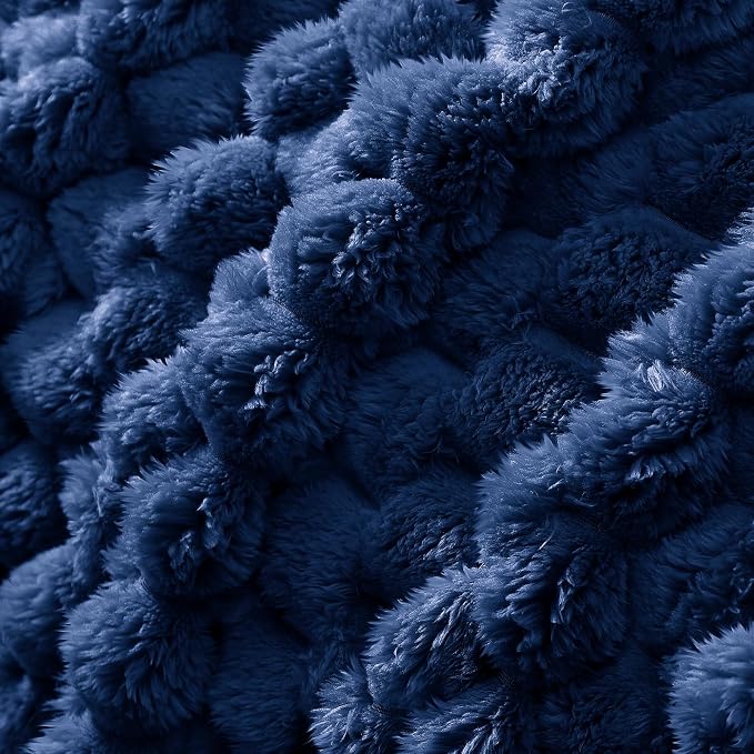 Whale Flotilla Soft Fleece Twin Size Bed Blanket 3D Jacquard, Navy Blue | Lightweight Coverlet Bedspread, Super Cozy Plush Fluffy Fuzzy All‑Season Decorative Blanket for Bed, Dorm Essentials, 60"x80"