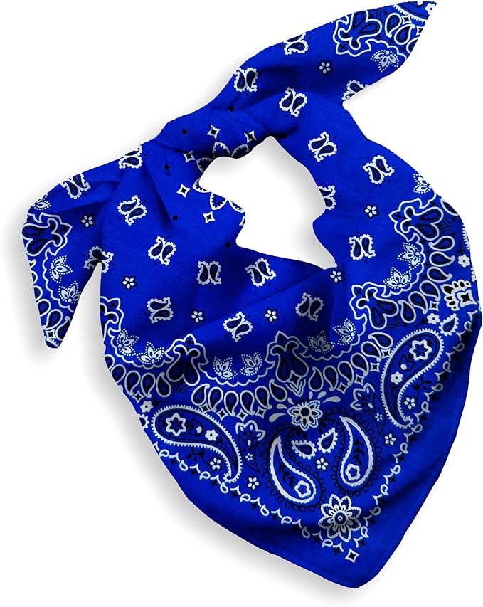Gift Packaging Bandana for Men Women - 100% Cotton, Paisley, 22x22 In, 1 Pack - Large Bandanna Handkerchief Cowboy Hanky