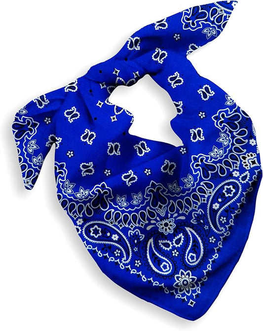 Gift Packaging Bandana for Men Women - 100% Cotton, Paisley, 22x22 In, 1 Pack - Large Bandanna Handkerchief Cowboy Hanky