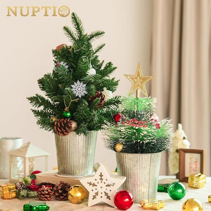 NUPTIO Galvanized Vases for Centerpiece, 5" Small Ribbed Vase, 12 Pcs | Rustic Metal Planter Pots, for Flowers, Wedding, Table, Home, Decor
